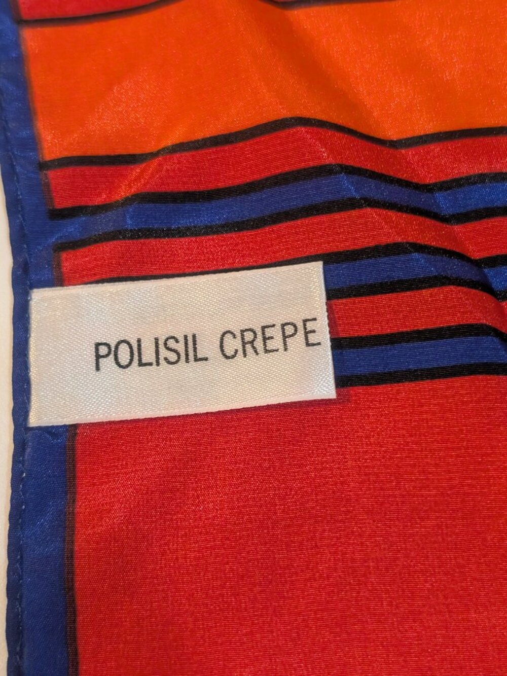 vintage Polisil Crepe scarf large rectangle